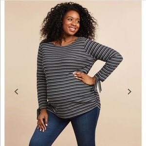 Brand New With Tags Motherhood Maternity Rib Knit Tie Sleeve Top In Size Medium